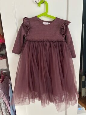 Mila & Rose - Mauve Shimmer 3/4 Sleeve Tutu Dress